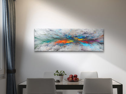 Panoramic Canvas Colourful Abstract Design High Quality 100% Australian made wall Canvas Print ready to hang