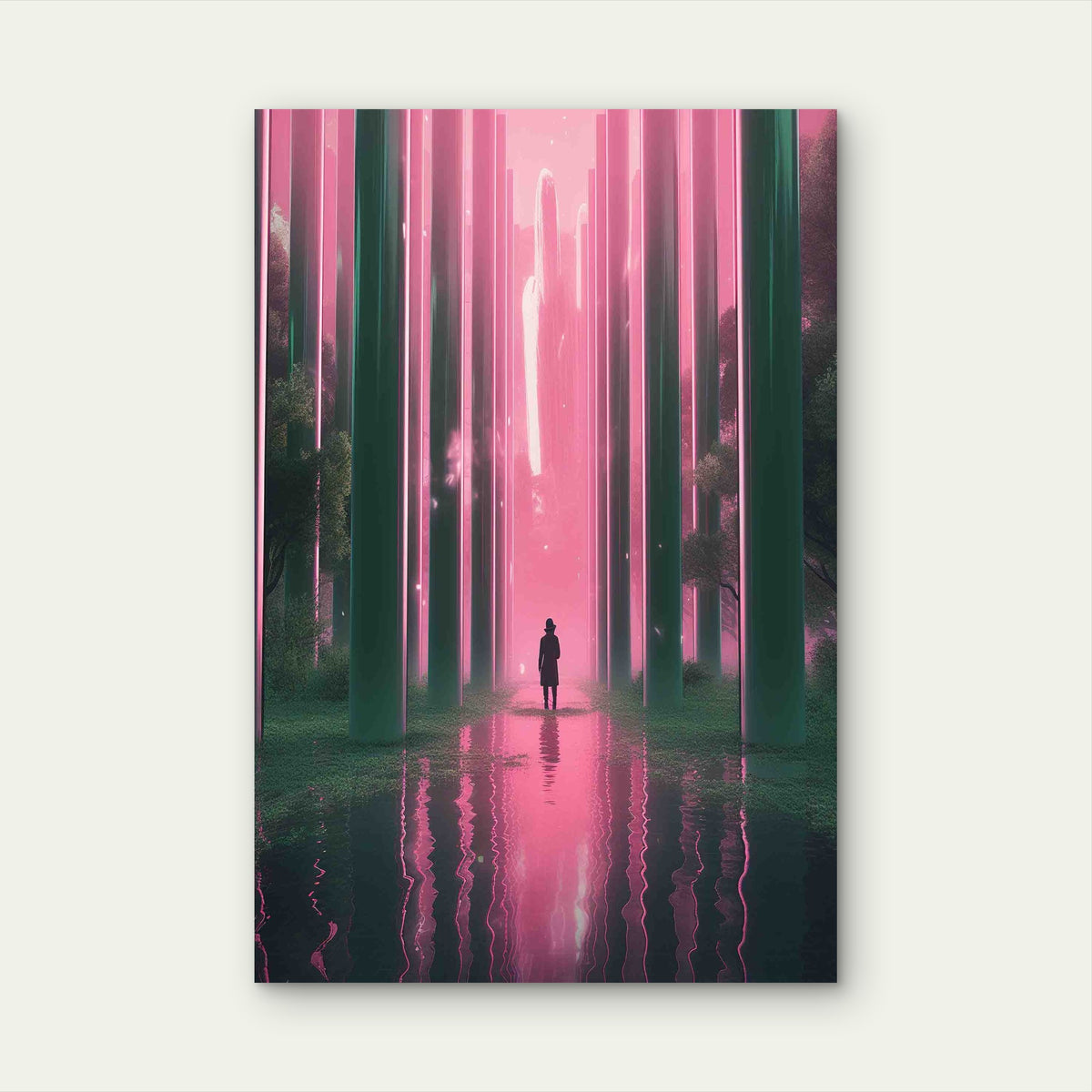 Geometric Shapes Natural Background 40x60cm Metal Print Ready to Hang