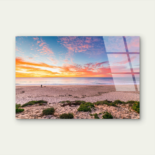 Twin Lakes Beach Sunset Ocean Coastal Acrylic Glass Printing Wall Art Australian Made Quality