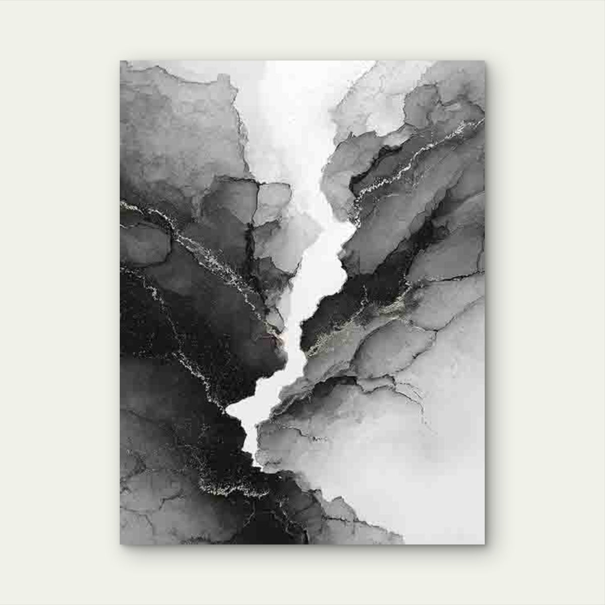Black And White Marble 60x90cm Metal Print Ready to Hang