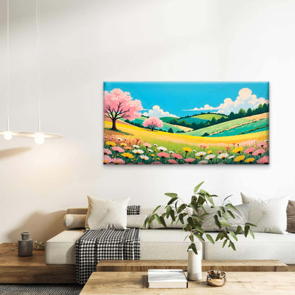 Depicting a Serene Spring Wall Art Canvas Office Home Room Framed 120x60cm