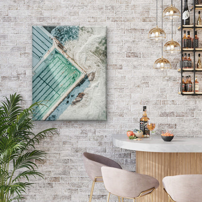 Bondi Icebergs Club, Bondi Beach, Australia Neutral Canvas Print Wall Art Decor 100% Australian Made