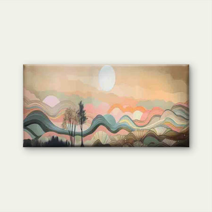 Tree & Sun Colorful Landscape Wall Art Canvas Office Home Room Framed 120x60cm