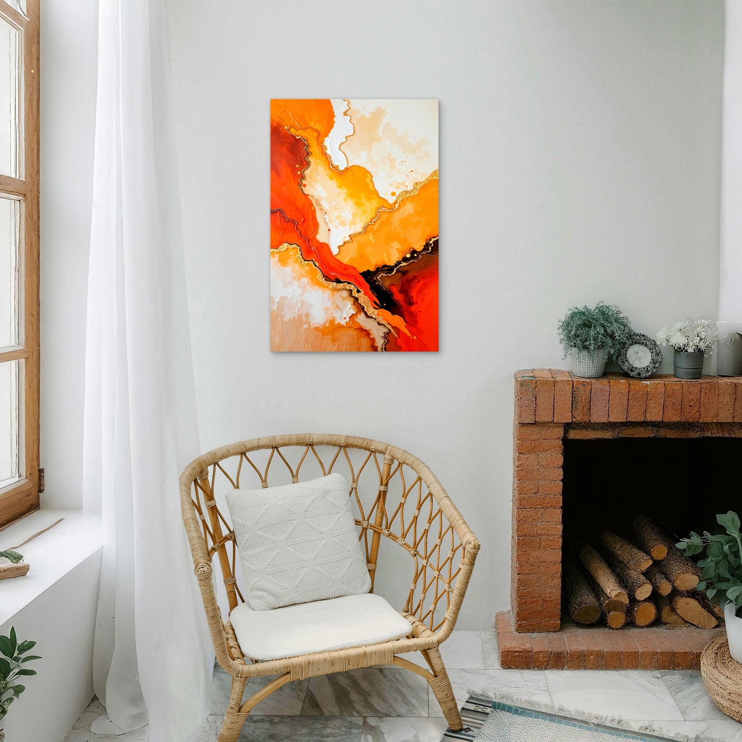 Abstract Fluid Art featuring Dynamic, Swirling Pattern 40x60cm Metal Print Ready to Hang