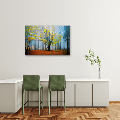 Green Tree Autumn Dark Forest Wall Art Decor 100% Australian Made