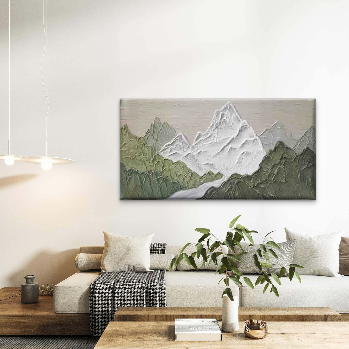 Mountain And River Landscape Wall Art Canvas Office Home Room Framed 120x60cm