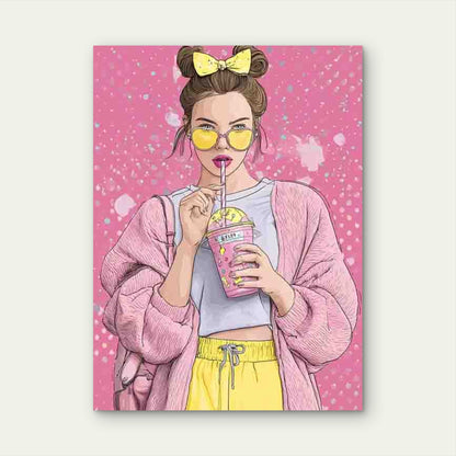 Funky Girly Pastel Colors & Bubble Patterns Metal Print Ready to Hang