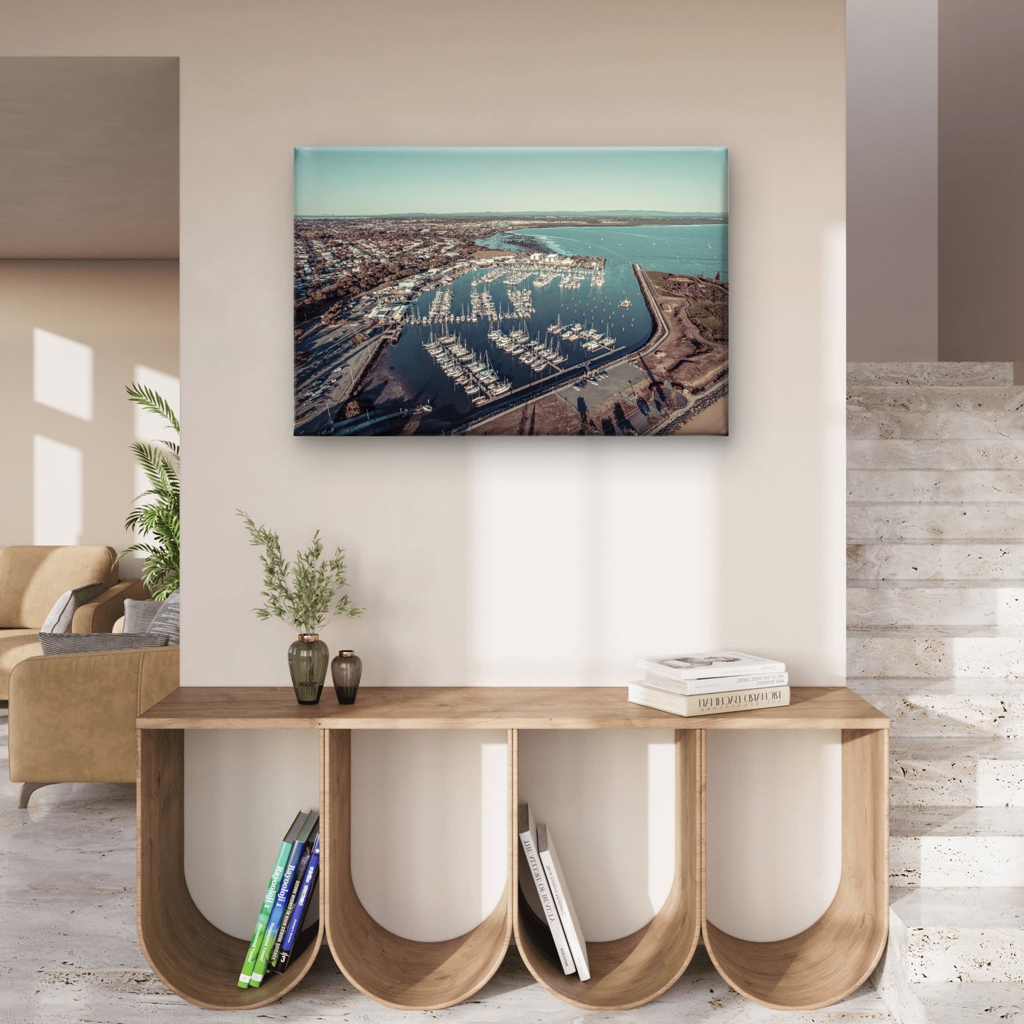 Redcliffe under early morning light, Queensland, Australia Neutral Canvas Print Wall Art Decor 100% Australian Made