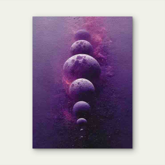 Purple & Pink Moon Phase Metal Print Ready to Hang