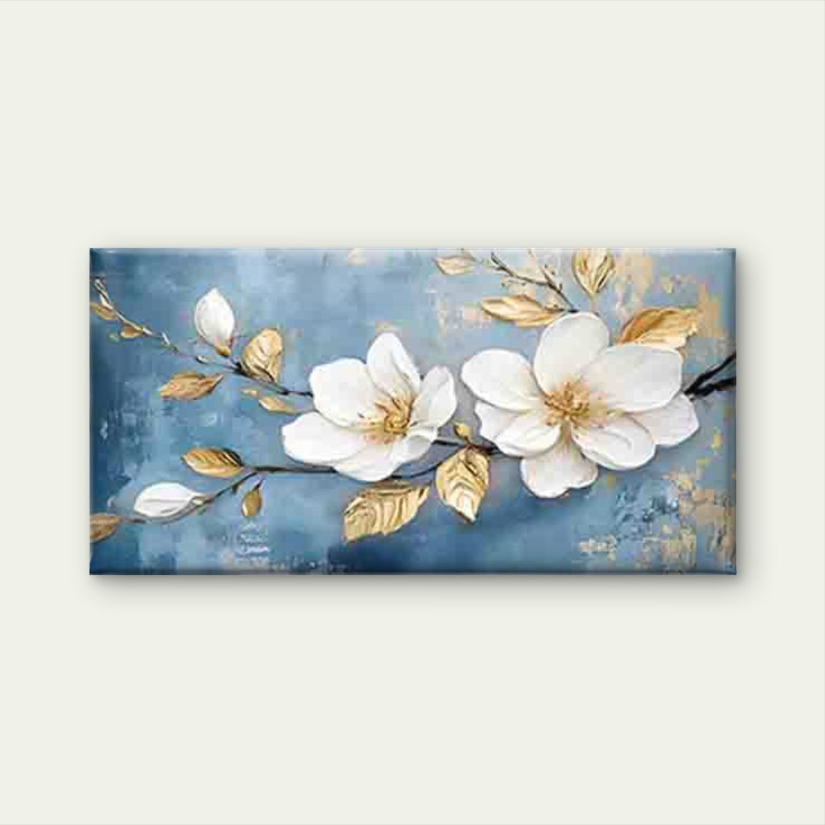White Magnolia Flowers Wall Art Canvas Office Home Room Framed 120x60cm
