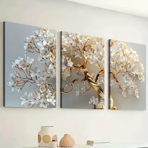 3pcs Simple Style Modern Fashion Light Luxury Trees Wall Art Set Canvas Unframed - High Quality Print 100% Australian Made Wall Canvas