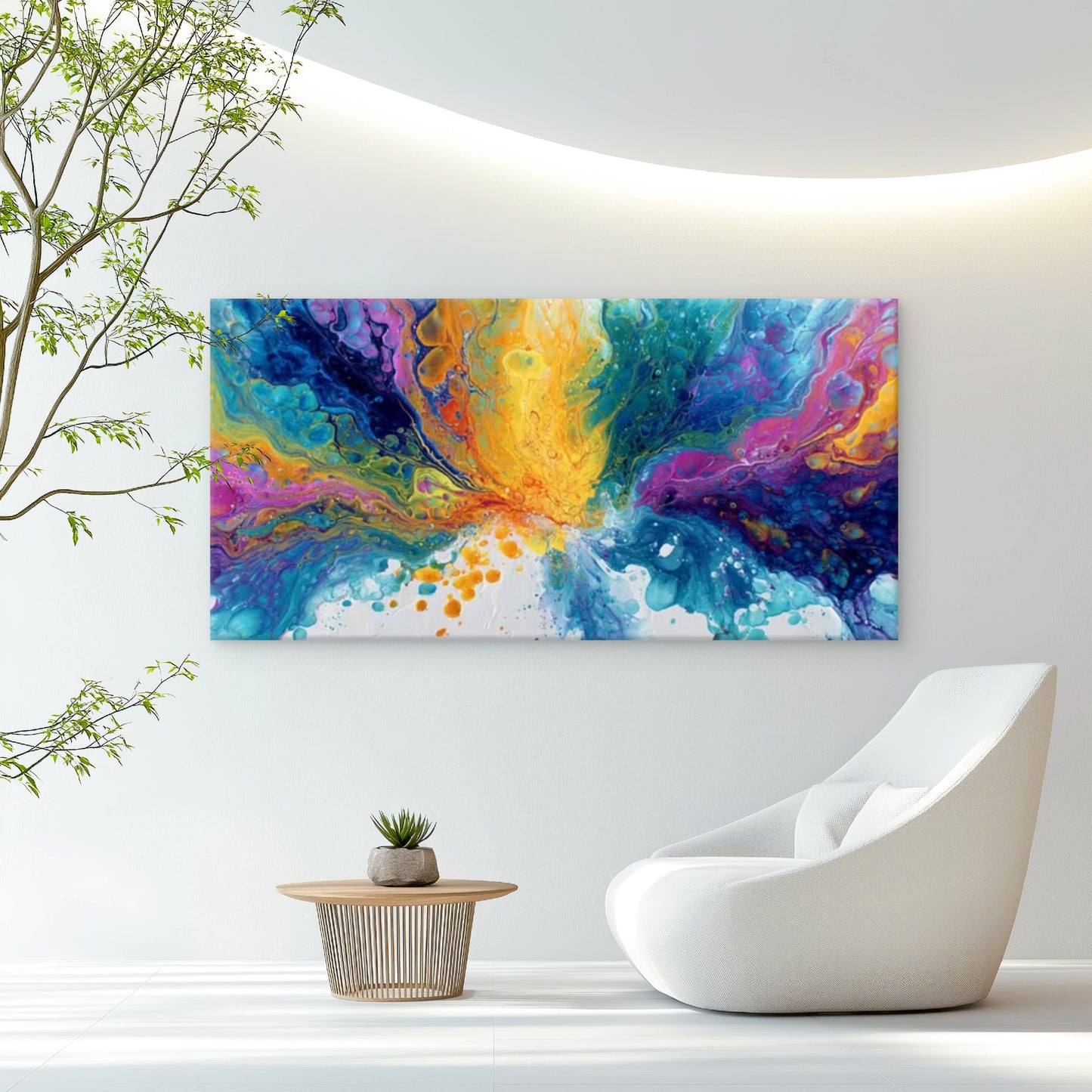 Vibrant Colors Explode Outward Wall Art Canvas Office Home Room Framed 120x60cm