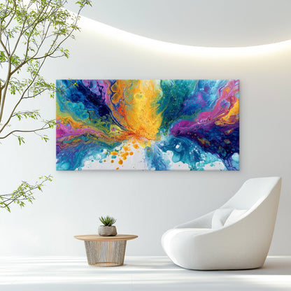 Vibrant Colors Explode Outward Wall Art Canvas Office Home Room Framed 120x60cm