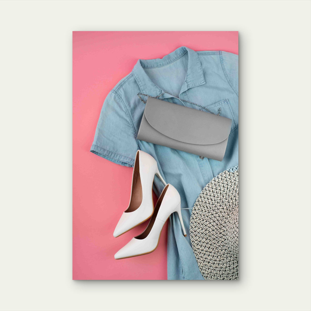 Spring Wardrobe Switch Over Still Life 60x90cm Metal Print Ready to Hang