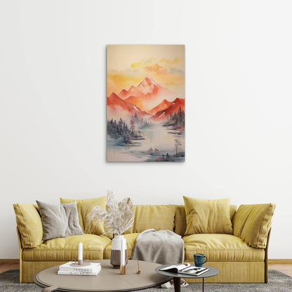 Digital Art Beautiful Mountains 60x90cm Metal Print Ready to Hang
