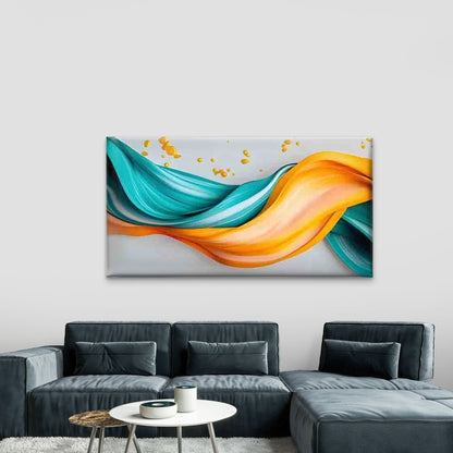 Modern Fluid Wave with Wavy Wall Art Canvas Office Home Room Framed 120x60cm