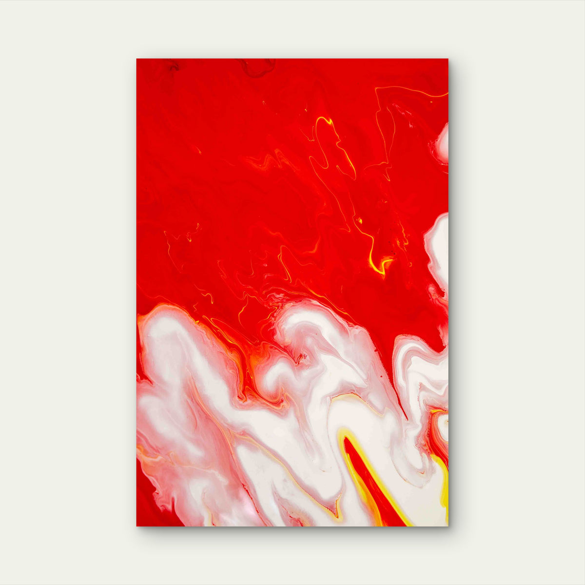 Red Psychedelic Background Design 60x90cm Metal Print Ready to Hang