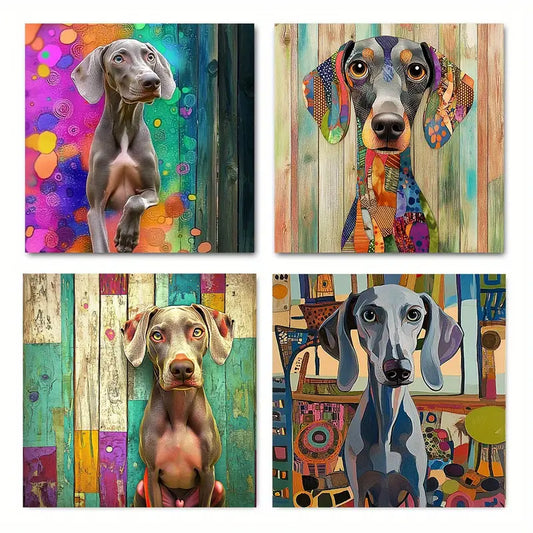 4pcs Colorful And Adorable Designs AD   Wall Art Canvas Framed