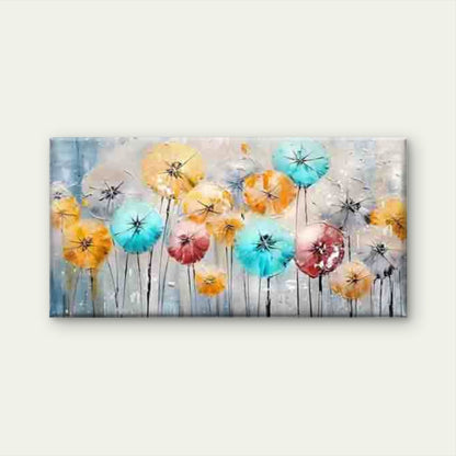 Colorful Floral Abstract Wall Art Canvas Office Home Room Framed 120x60cm