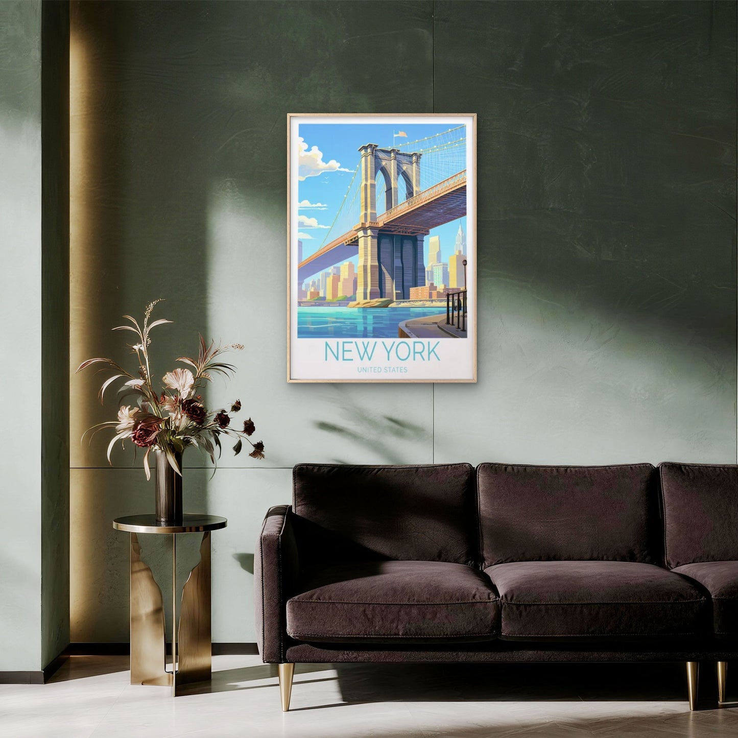 Brooklyn Bridge New York United States Travel Poster Print Wall Art