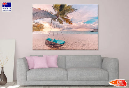 Tropical Beach Sunset with Swing Photograph 90x60cm Print 100% Australian Made