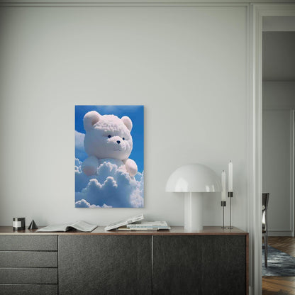 Whimsical Bear in Clouds Metal Print Ready to Hang