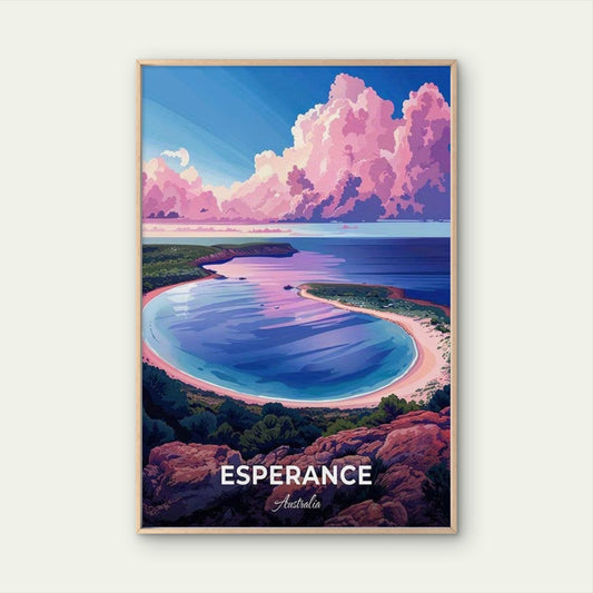 Beautiful Coastal View in Esperance Australia Travel Poster Print Wall Art