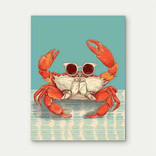 Crab Lover Club Vintage Seafood 60x90cm Metal Print Ready to Hang