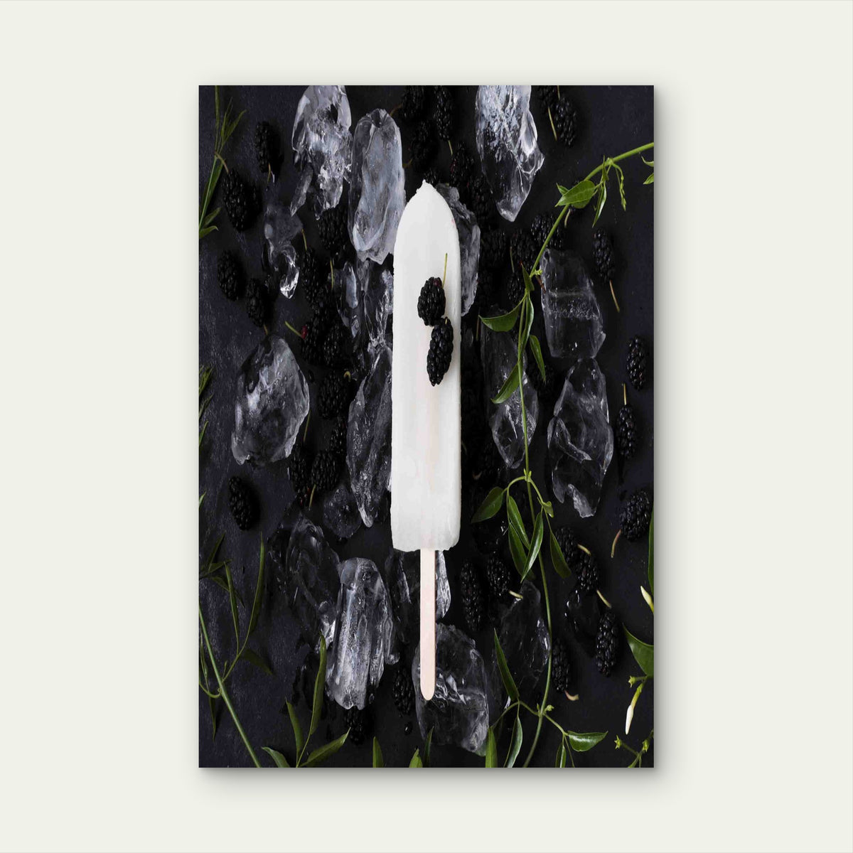Refreshing Greek Yogurt Blackberry Popsicles Metal Print Ready to Hang