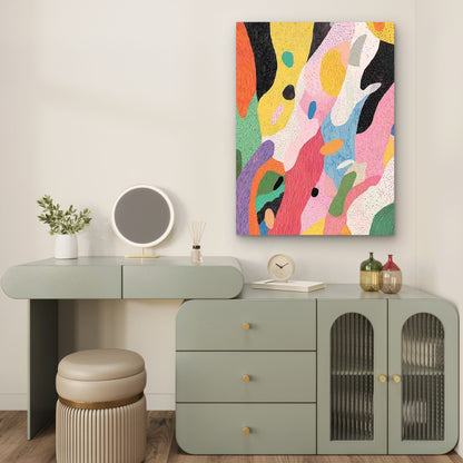 Colorful Geometric Design with Vegetables 40x60cm Metal Print Ready to Hang