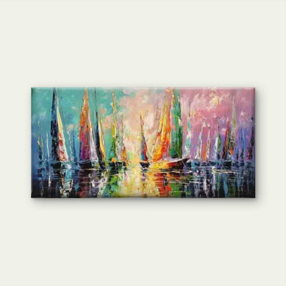 Sailboat Sunset Seascape Wall Art Canvas Office Home Room Framed 120x60cm