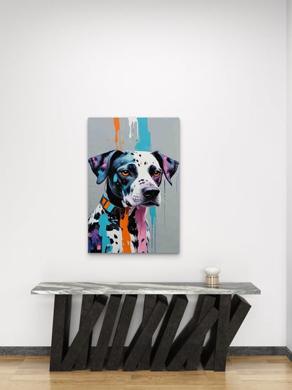 Dalmatian Vibrant Colorful Splatter Design 60x90cm Metal Print Ready to Hang