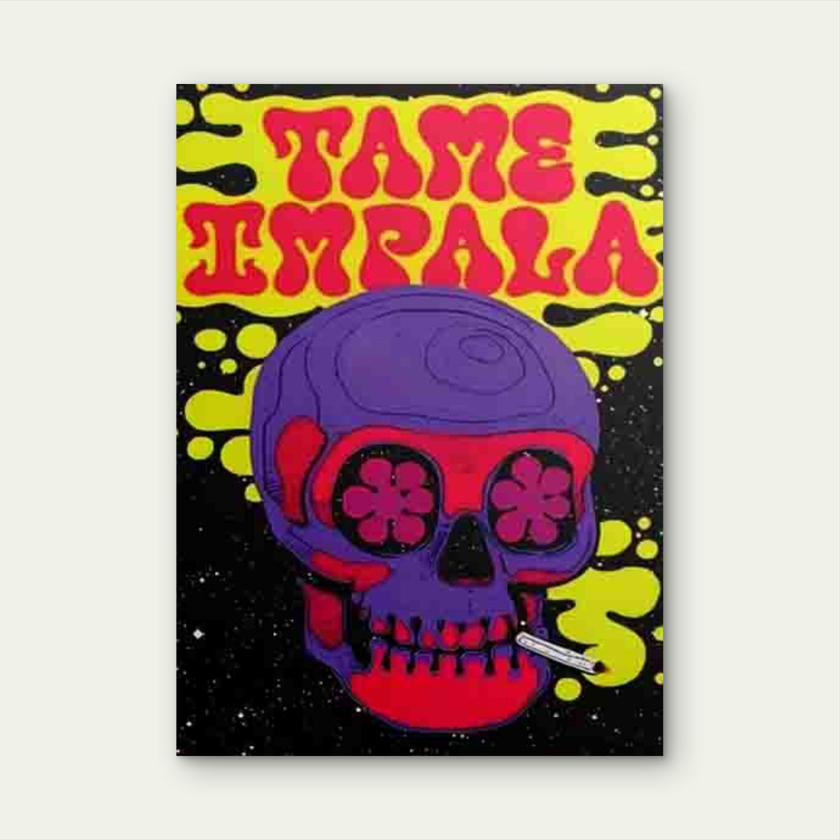 Tame Impala Psychedelic Skull 60x90cm Metal Print Ready to Hang