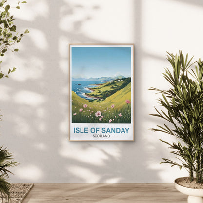 Isle of Sanday Scotland Vintage Travel Poster Print Wall Art