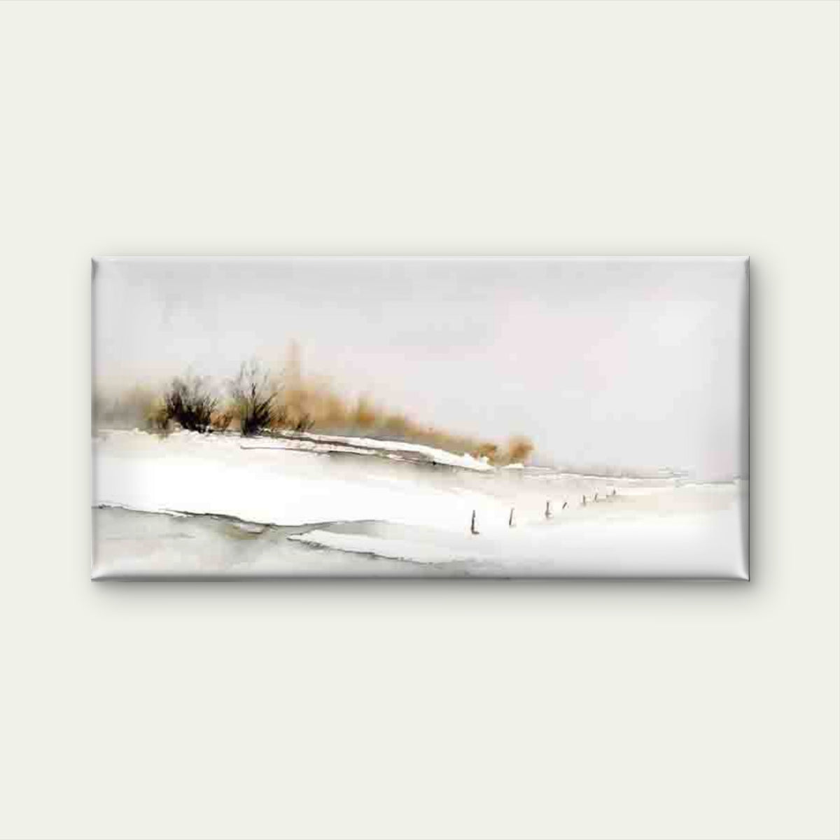 Snowy Mountain & Pine Tree Wall Art Canvas Office Home Room Framed 120x60cm