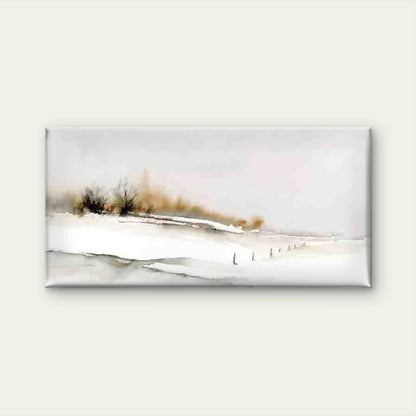 Snowy Mountain & Pine Tree Wall Art Canvas Office Home Room Framed 120x60cm