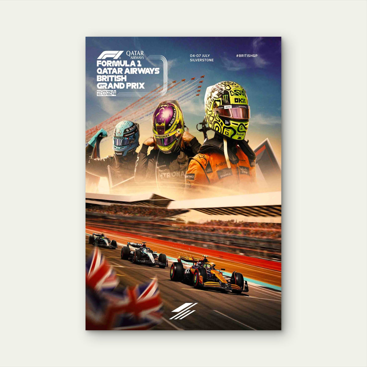 Motorsport Drivers Racing Car Grand Prix 40x60cm Metal Print Ready to Hang