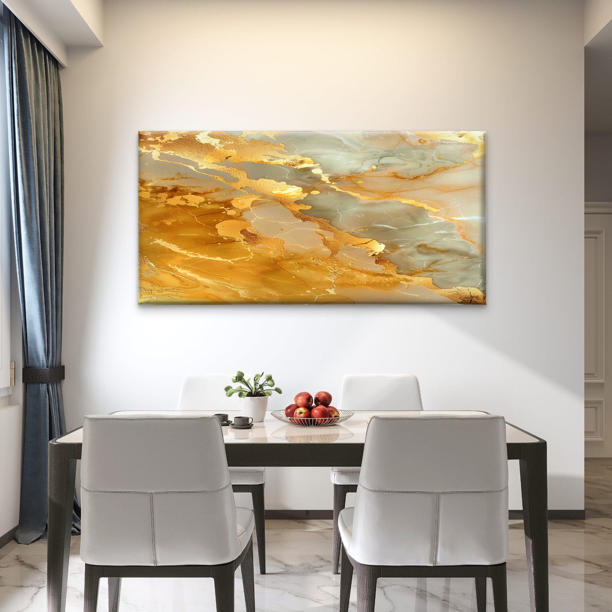 Sage Amber Agate Stone Wall Art Canvas Office Home Room Framed 120x60cm