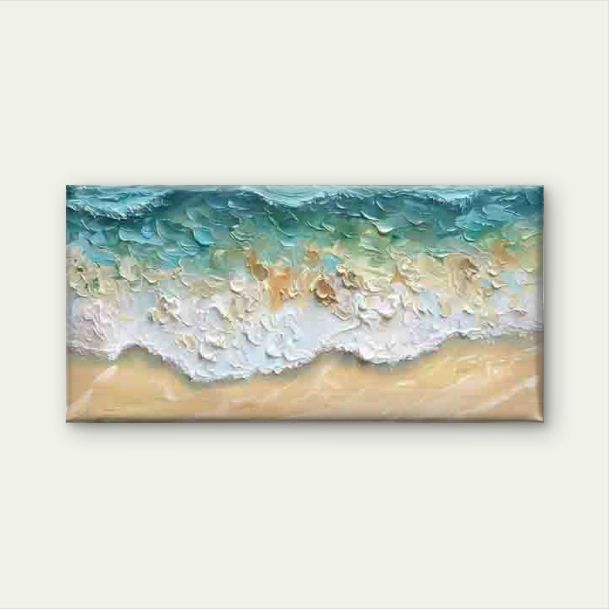 Abstract Depiction of Ocean Wav Wall Art Canvas Office Home Room Framed 120x60cm