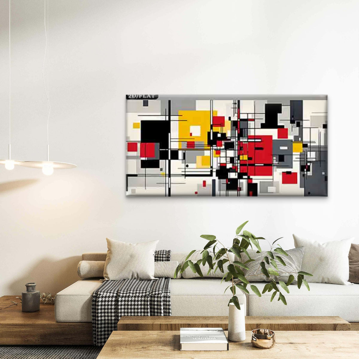 Abstract Geometric Pattern Wall Art Canvas Office Home Room Framed 120x60cm