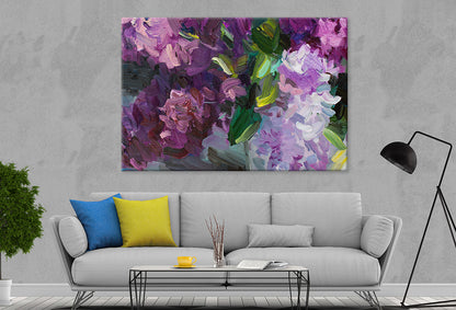Lilac Oil Painting on Strokes Wall Art Decor 100% Australian Made
