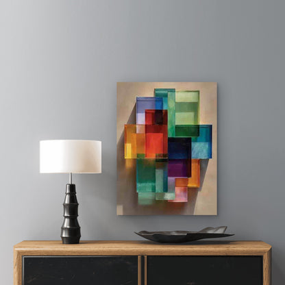 Colorful Glass Illusion 60x90cm Metal Print Ready to Hang