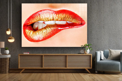 Provocative Red Lips UV Direct Aluminum Print Australian Made Quality