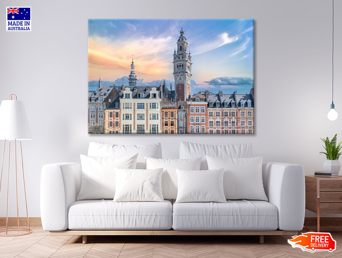 Lille City Centre Square and Sky Print 100% Australian Made