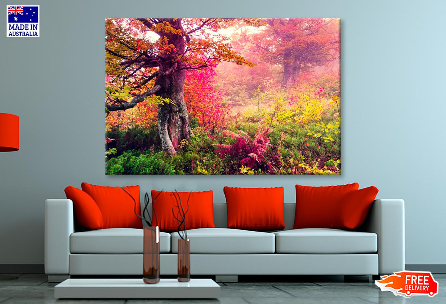 Majestic Landscape with Autumn Trees in Forest  Wall Art Decor 100% Australian Made