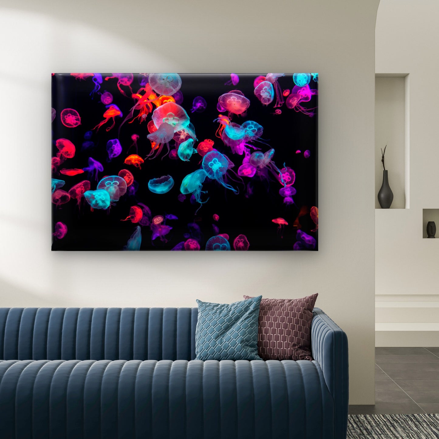 Neon Glowing Jellyfish Sea Wall Art Decor 100% Australian Made - Bella Home Decor