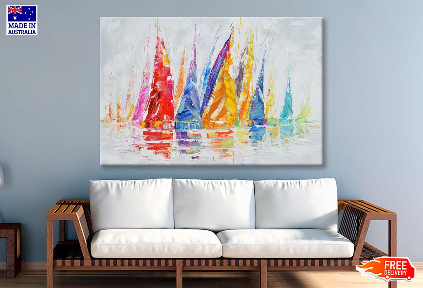 A Colorful Combination of Sailboat Wall Art Limited Edition High Quality Print