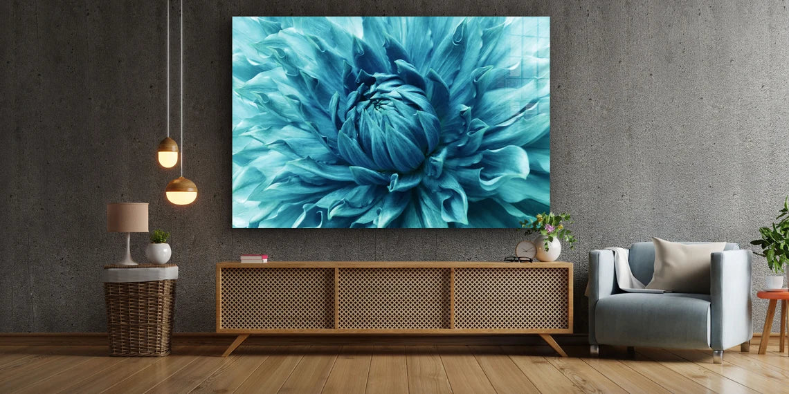 Blue Chrysanthemum UV Direct Aluminum Print Australian Made Quality