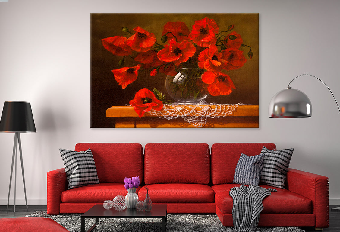 Oil Painting on Canvas, Poppy  Wall Art Decor 100% Australian Made