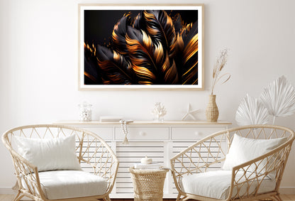 Black and Gold Feathers Home Decor Premium Quality Poster Print Choose Your Sizes